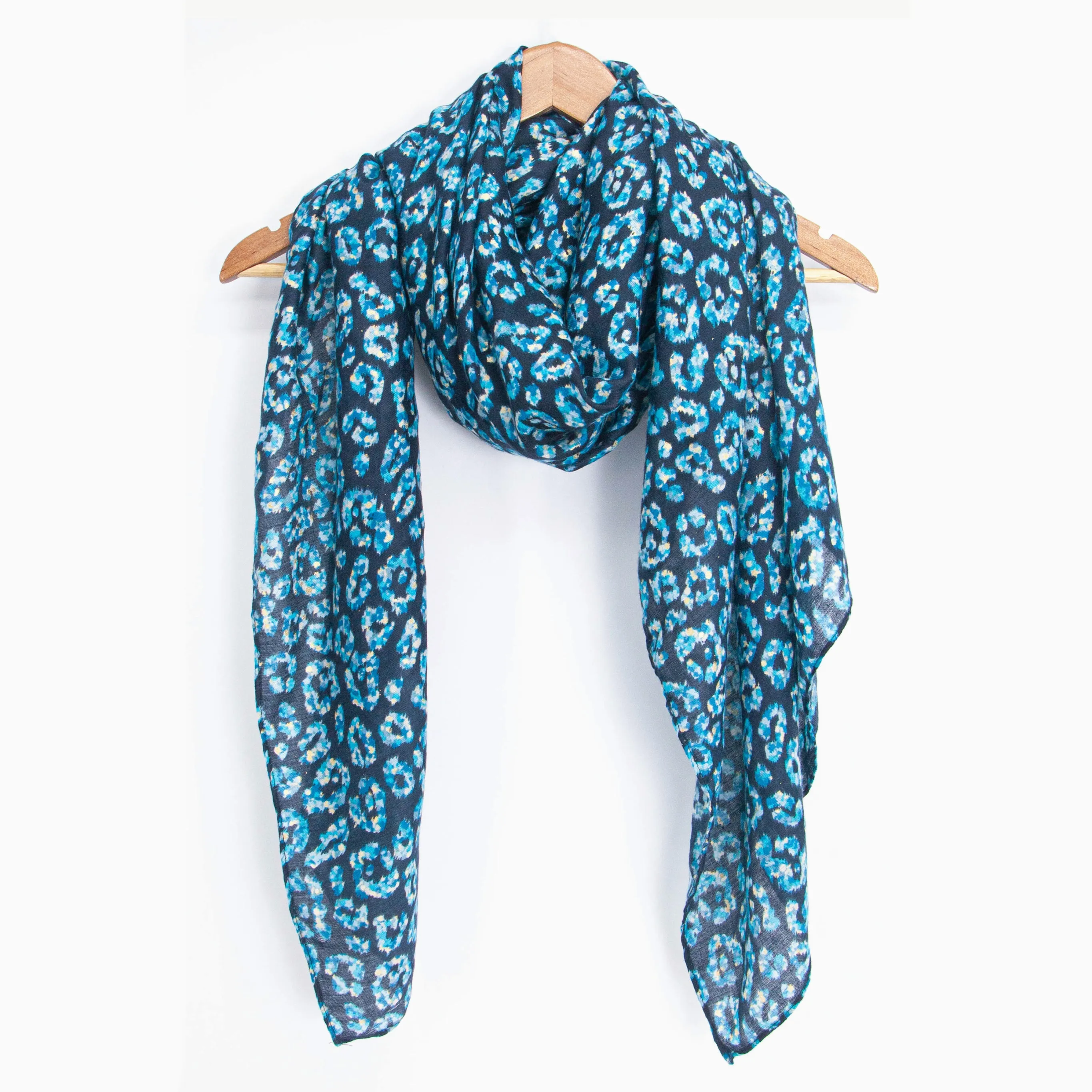 Kim Lightweight Scarf - Blue, Animal Foil