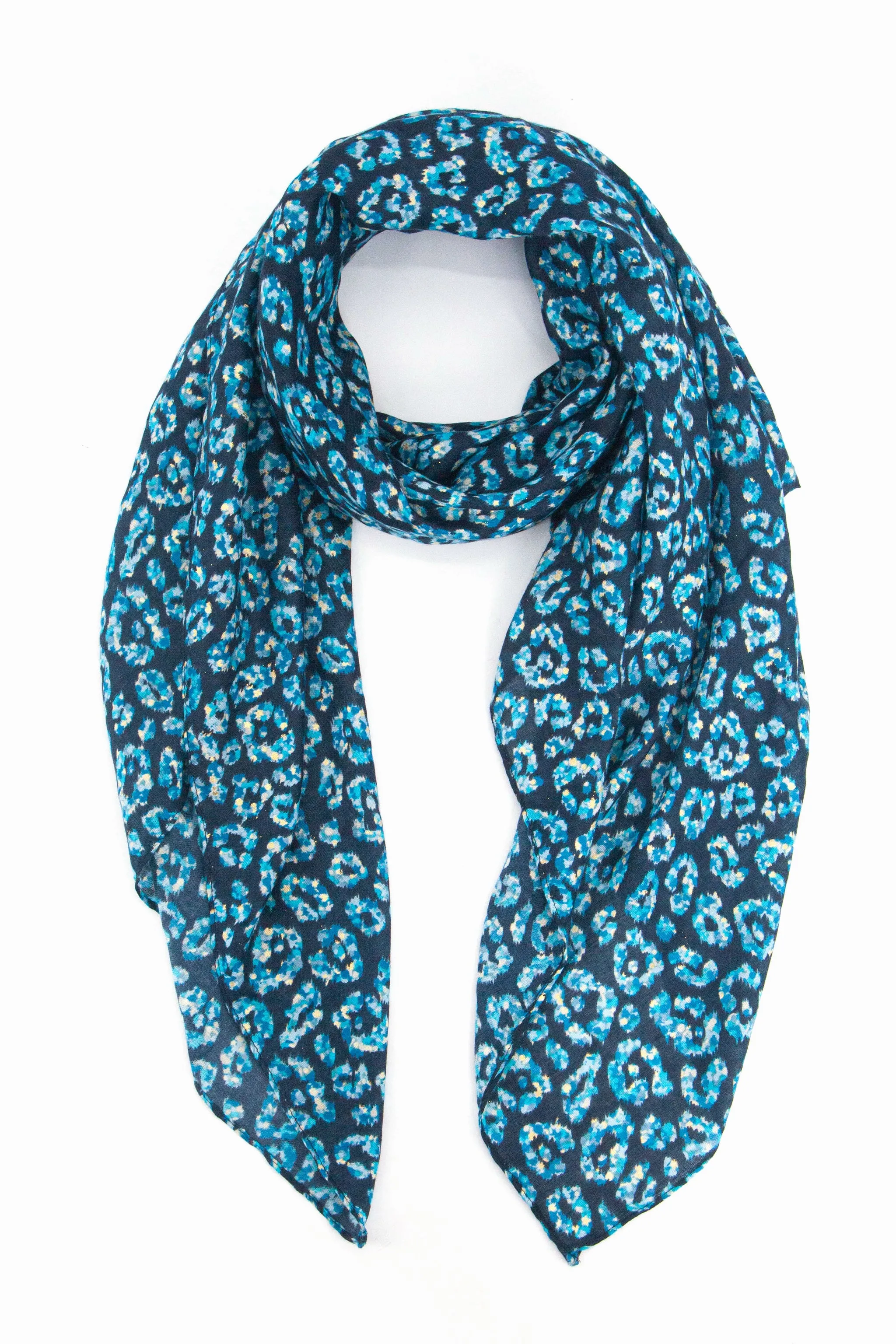 Kim Lightweight Scarf - Blue, Animal Foil