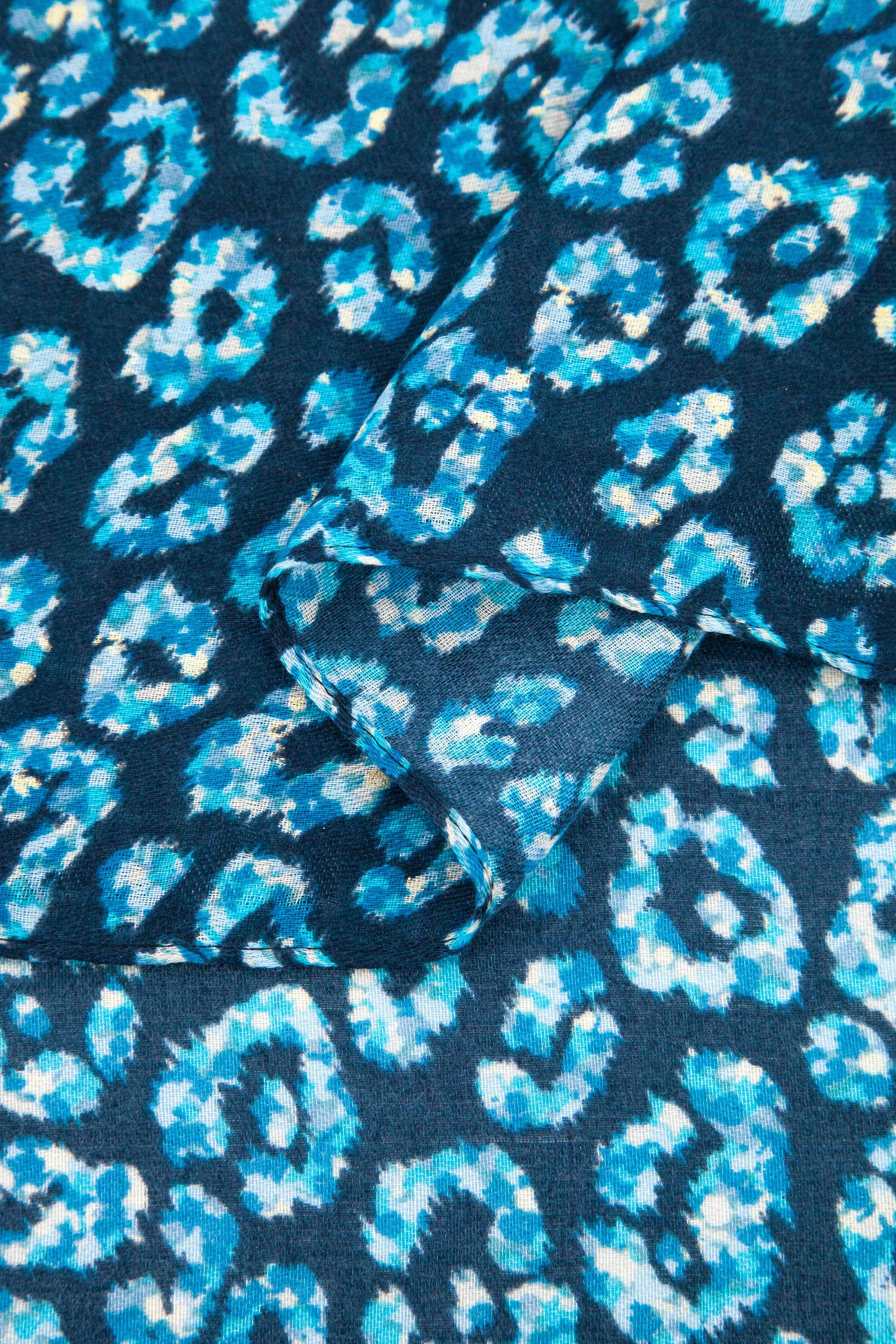 Kim Lightweight Scarf - Blue, Animal Foil