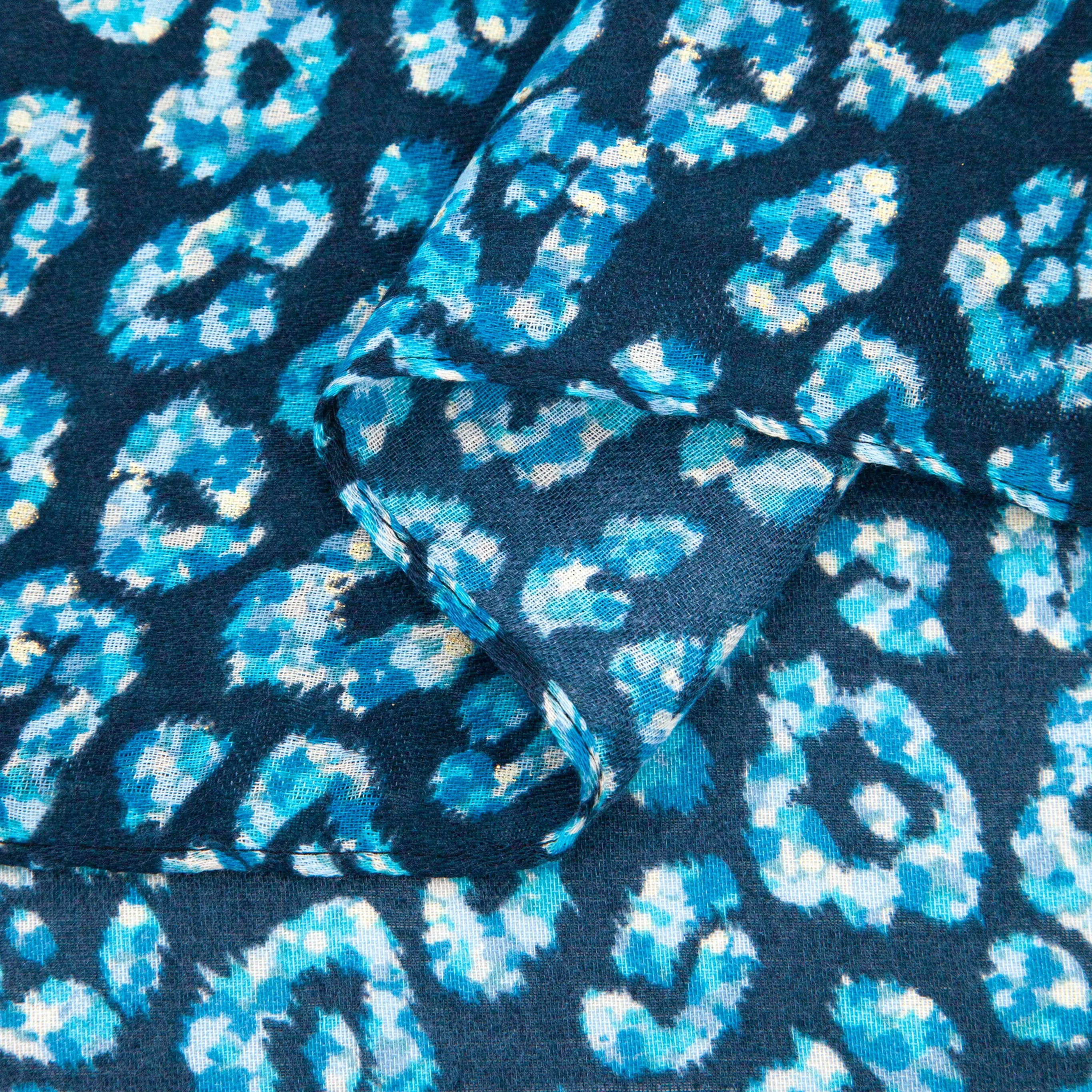 Kim Lightweight Scarf - Blue, Animal Foil