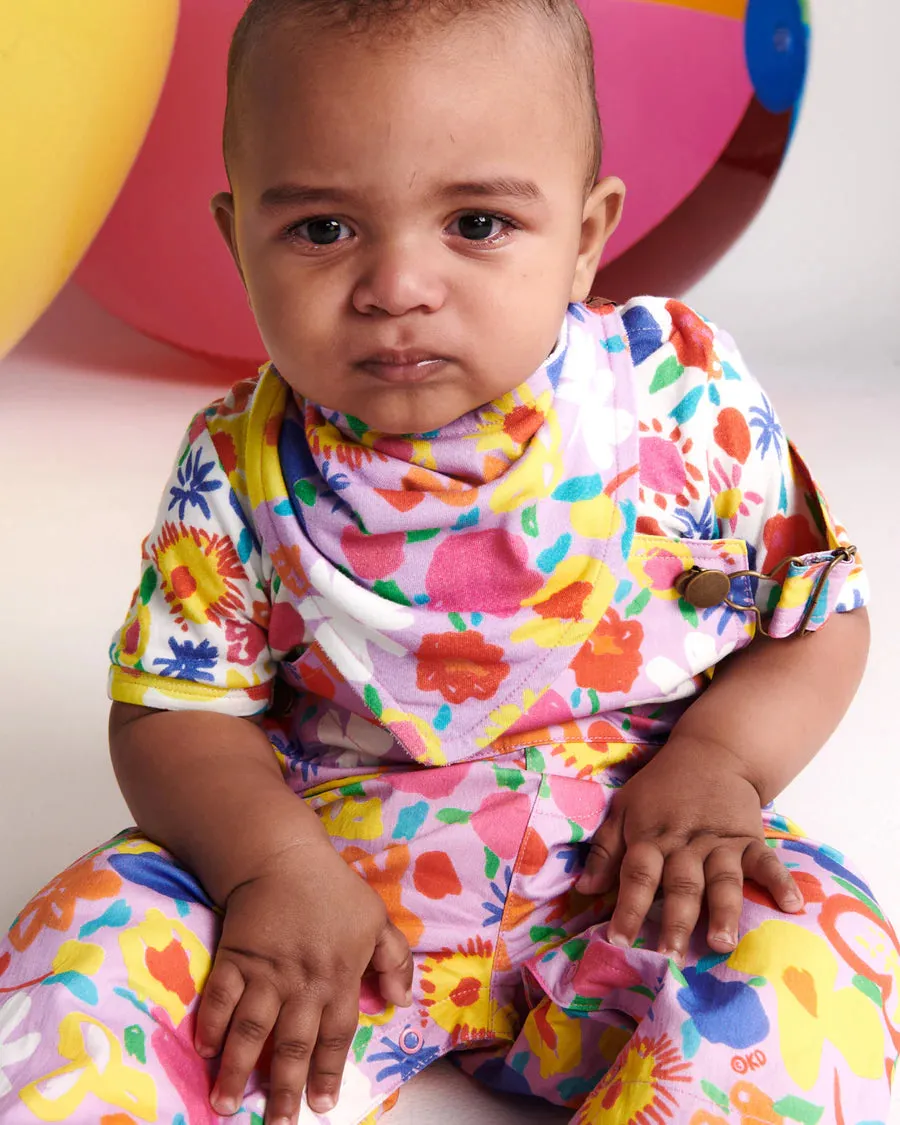 Kip & Co X Ken Done BABY | Summer Floral  Organic Short Sleeve Romper