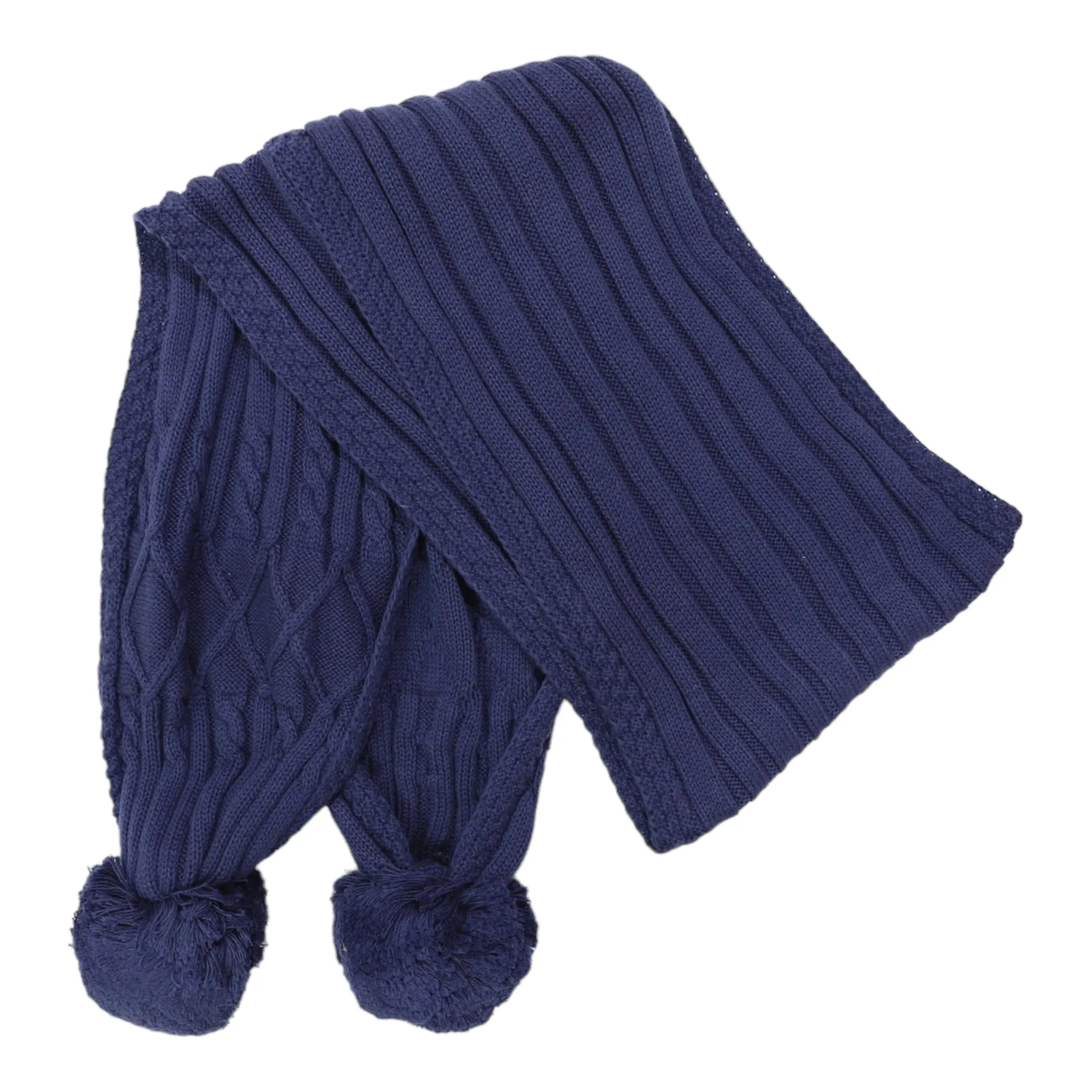 Korango Textured Knit Scarf - Navy