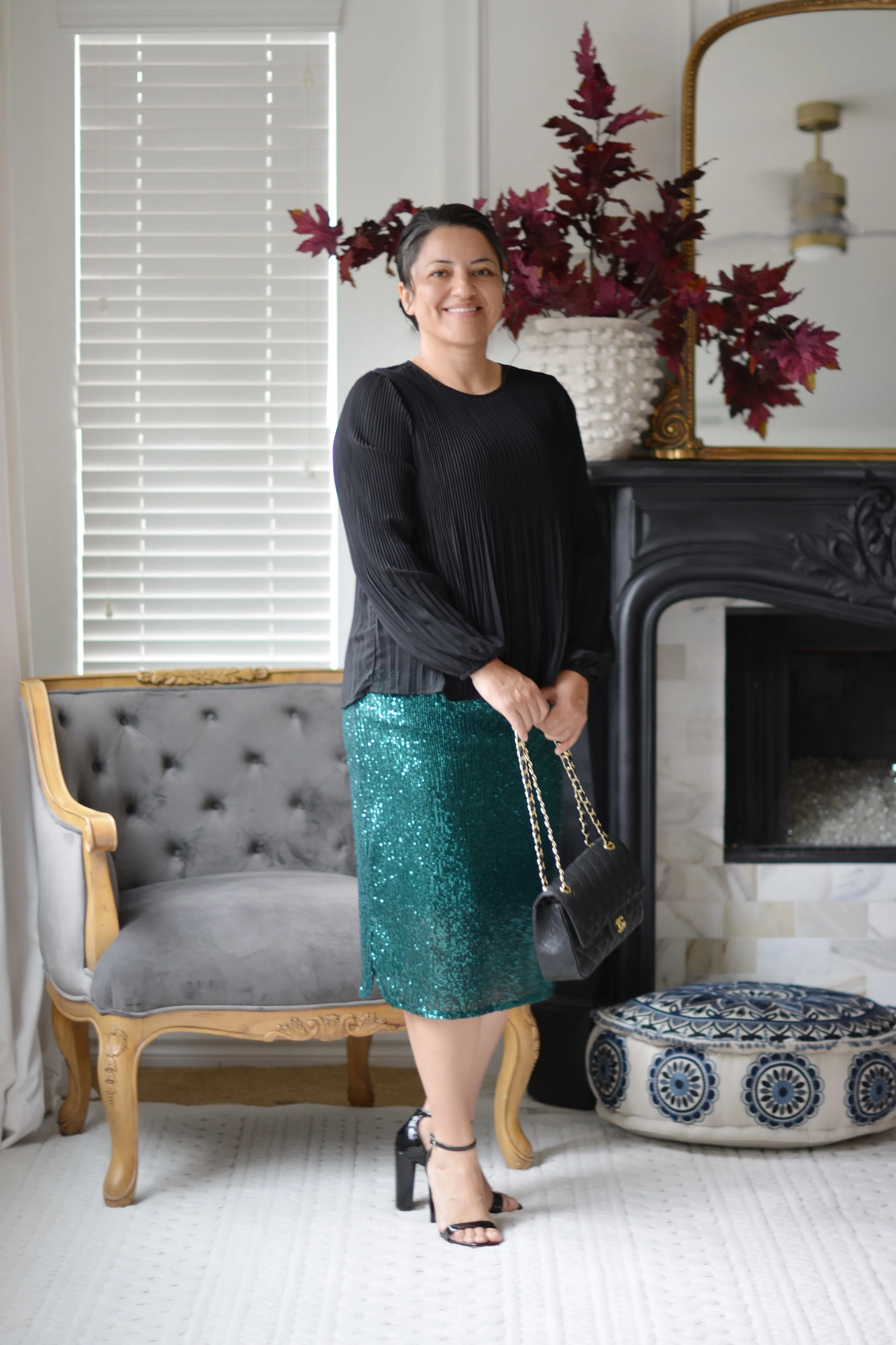 Kyllie Emerald Green Sequin Skirt