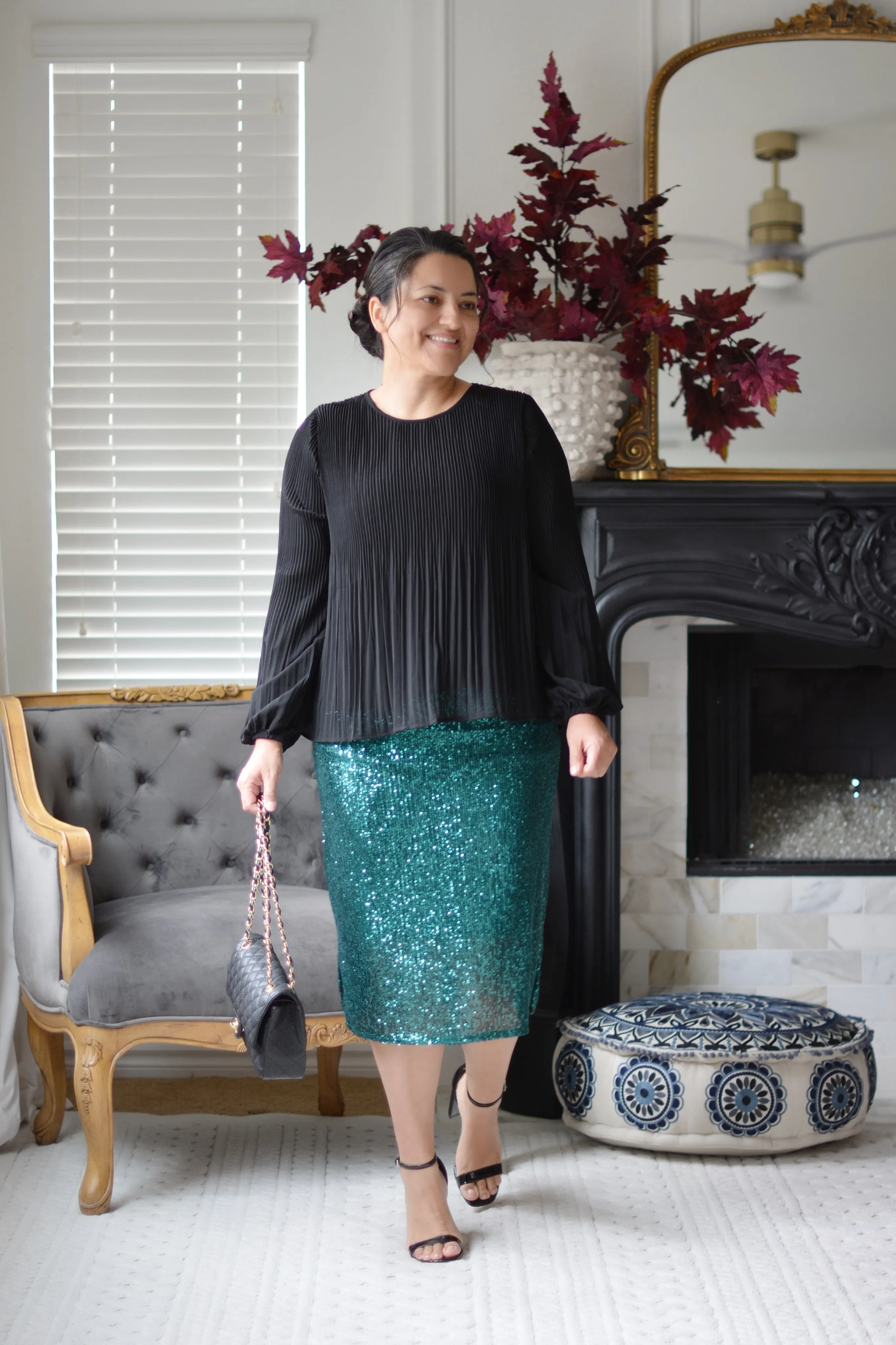 Kyllie Emerald Green Sequin Skirt