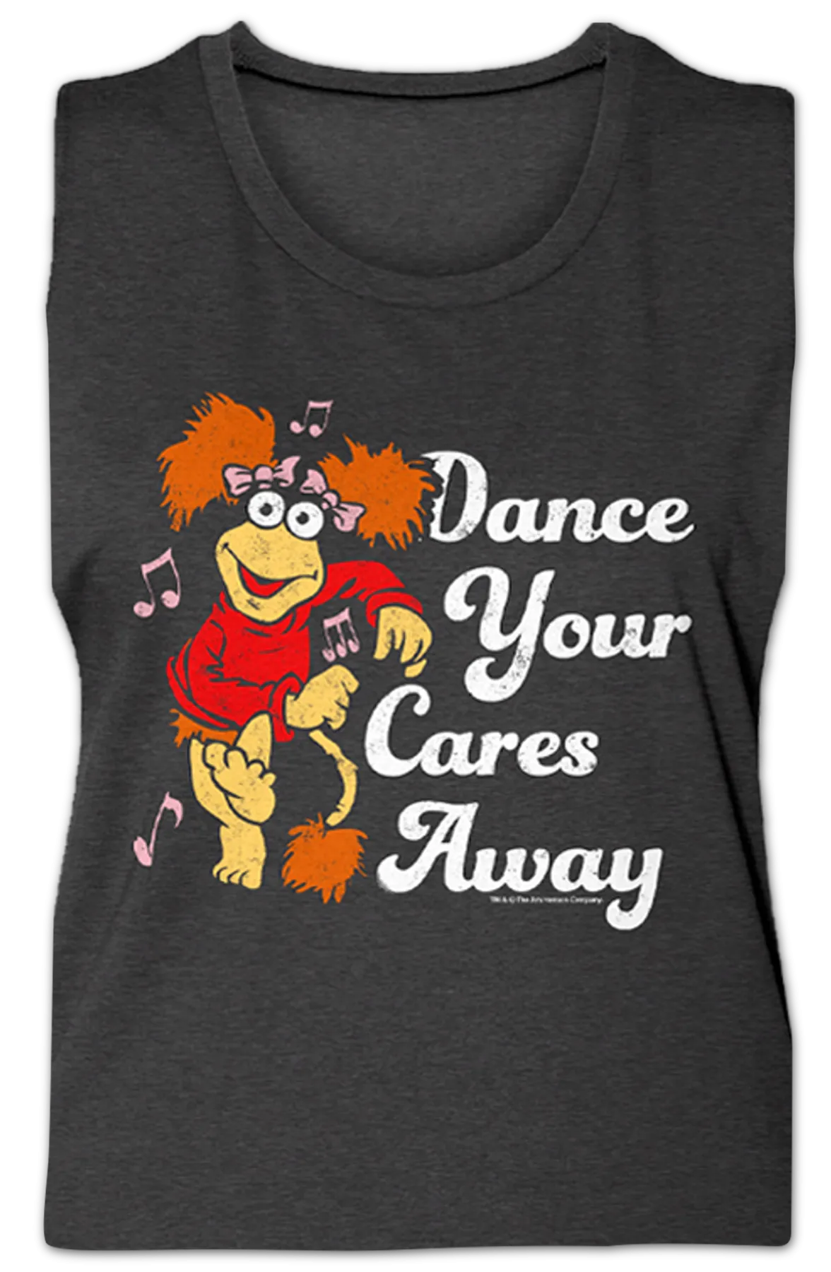 Ladies Retro Dance Your Cares Away Fraggle Rock Muscle Tank Top