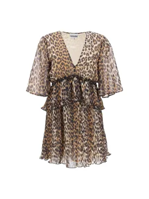 Leopard Pleated Dress