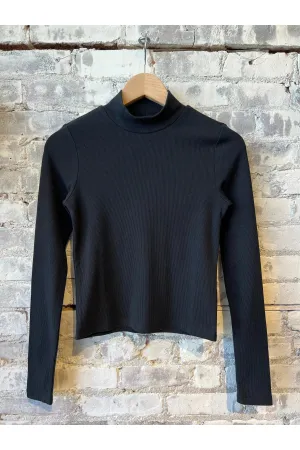 Lexi Rib Longsleeve Mock Neck - Black