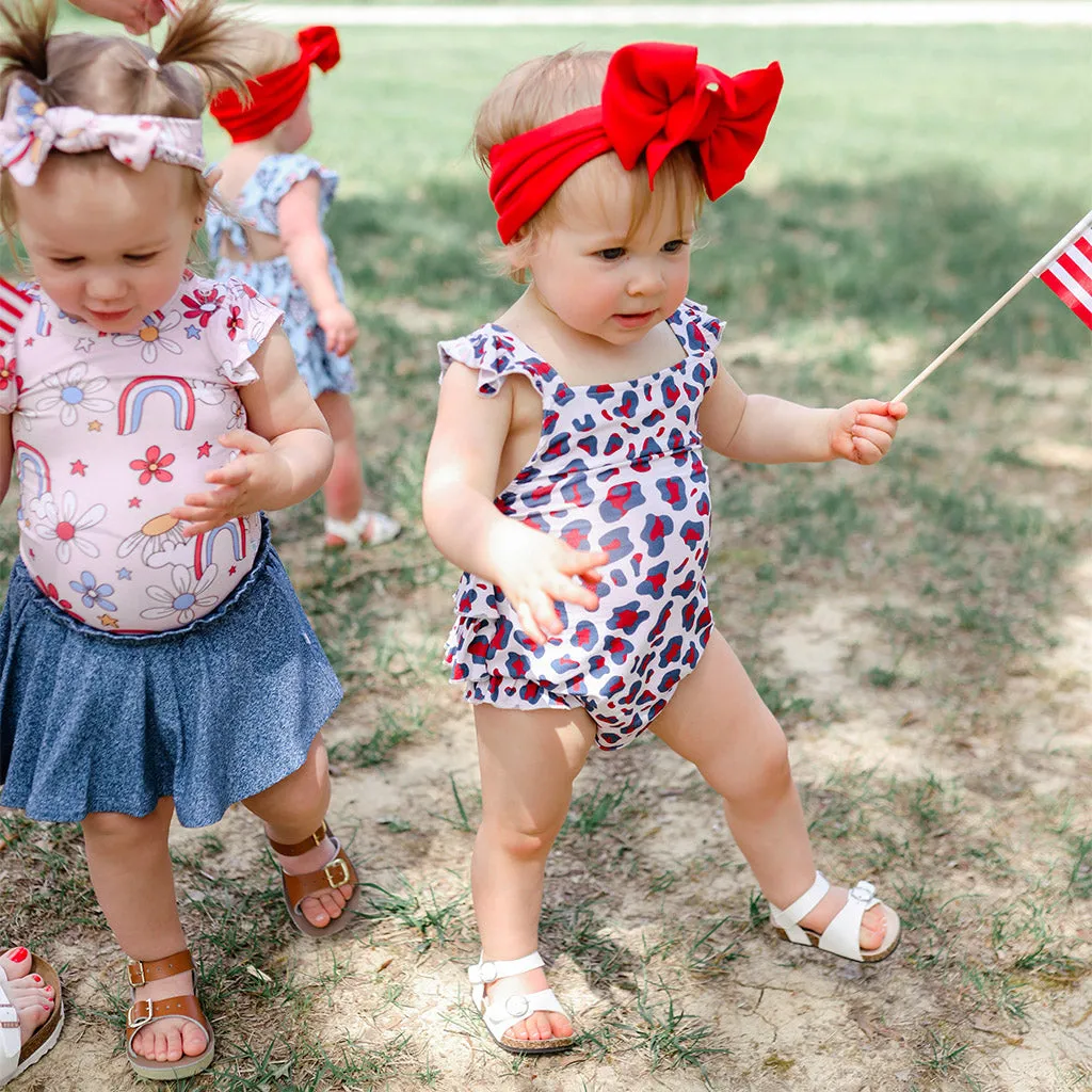 Liberty Grace Ruffled Strap Bubble Romper