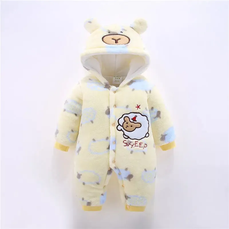 Little Gigglers World Unisex Baby Winter Thick Warm Fleece Romper