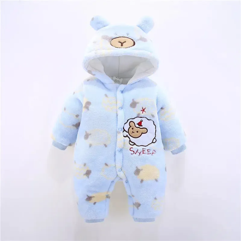 Little Gigglers World Unisex Baby Winter Thick Warm Fleece Romper