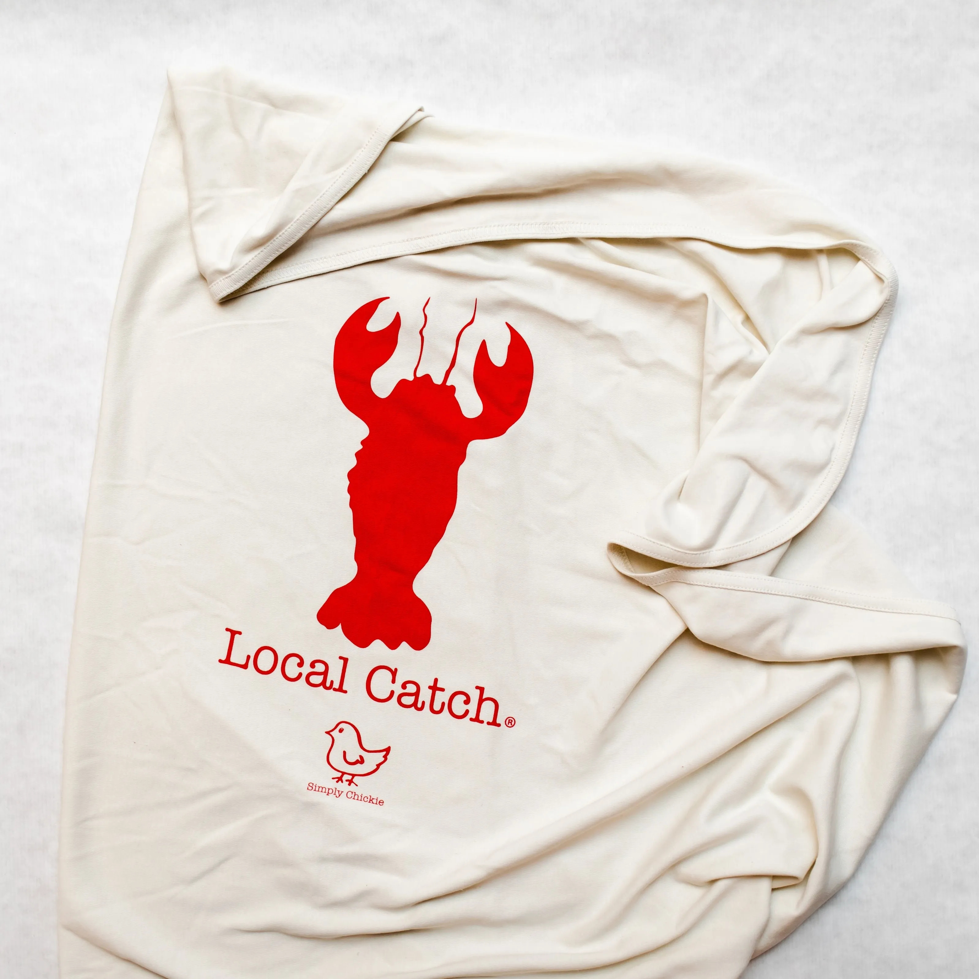 Lobster Local Catch Lobster Short Sleeve Romper, Hat & Blanket Gift Set