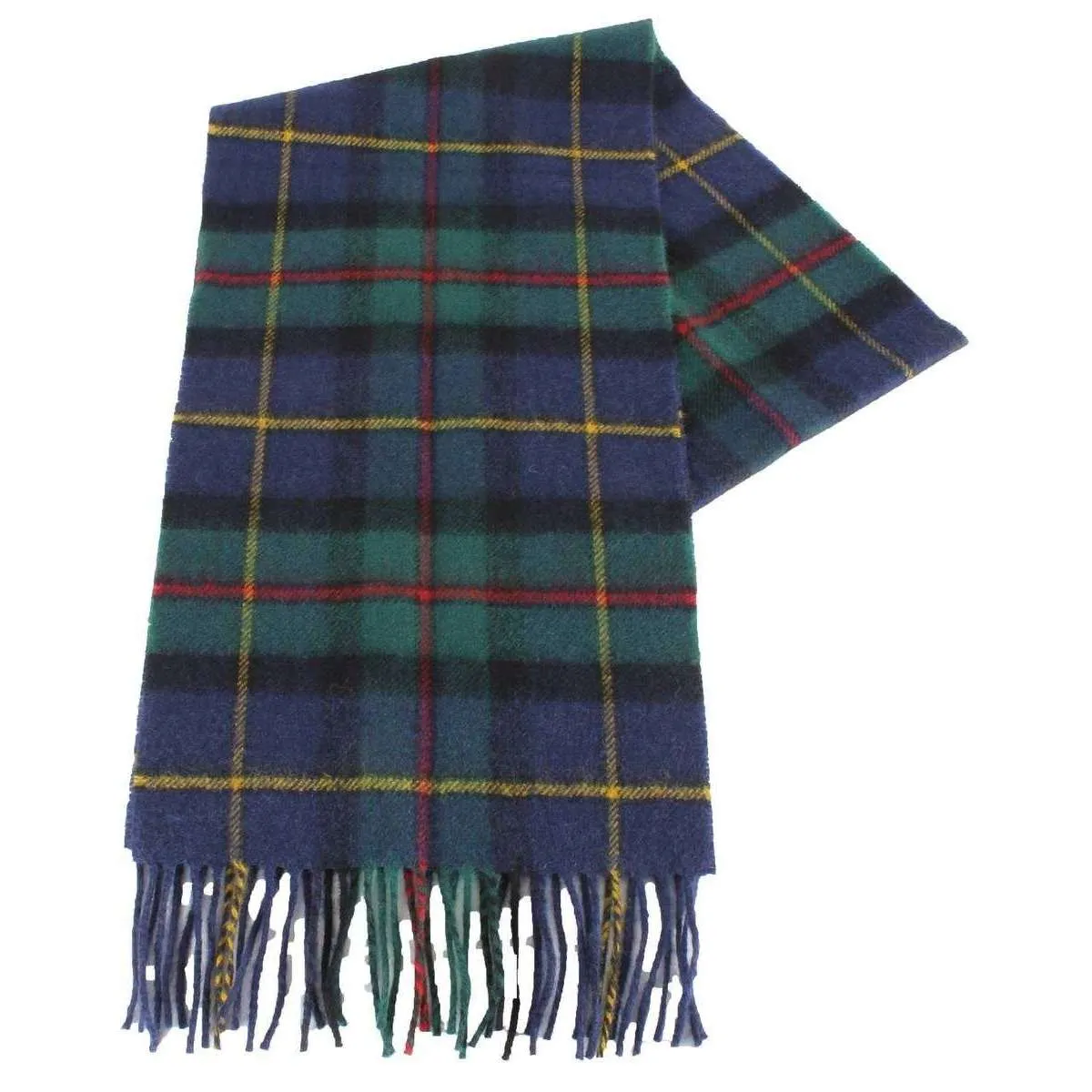 Locharron of Scotland Bowhill Macleod of Harris Modern Lambswool Scarf - Navy/Green