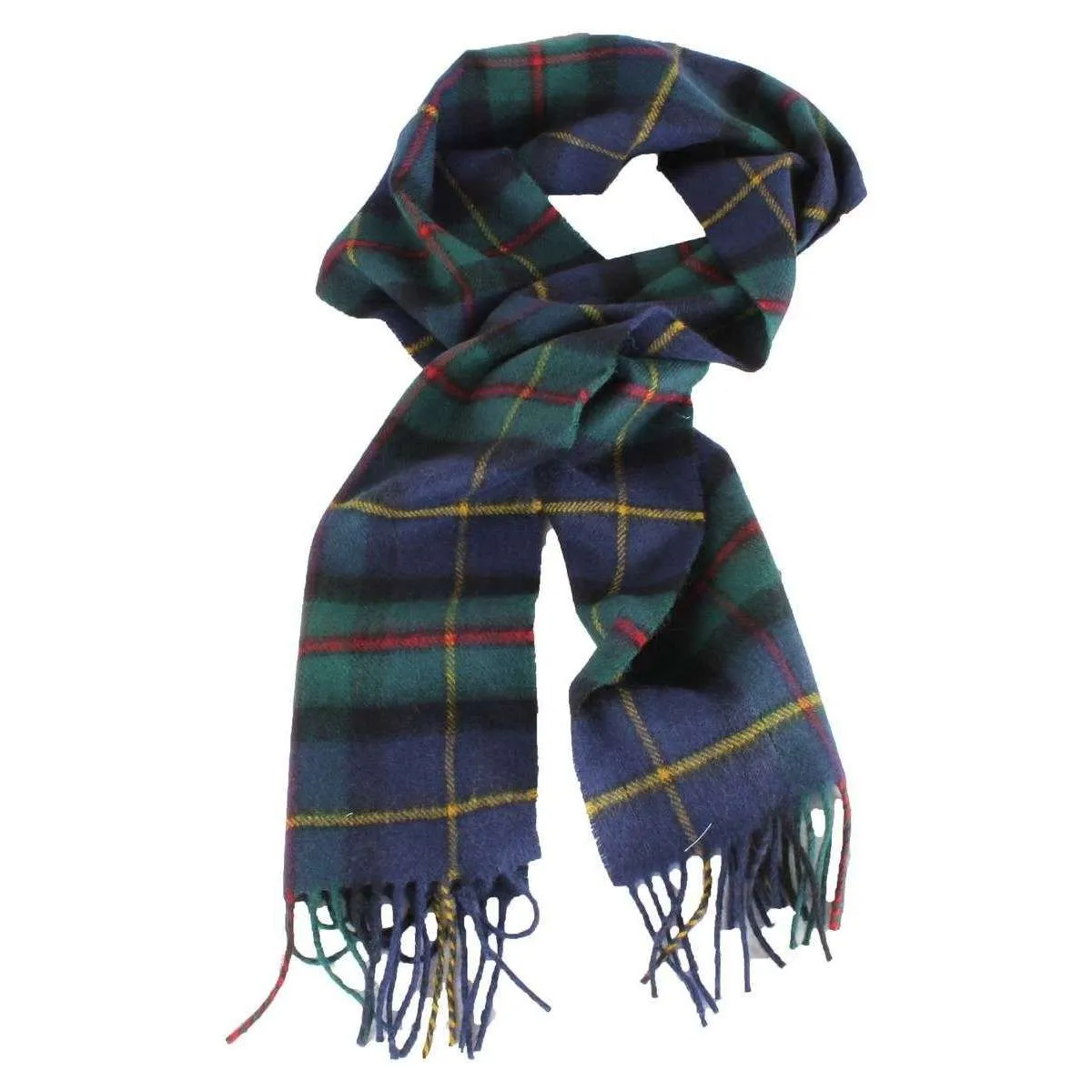 Locharron of Scotland Bowhill Macleod of Harris Modern Lambswool Scarf - Navy/Green