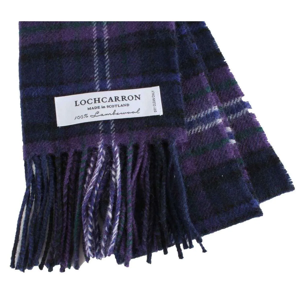 Locharron of Scotland Bowhill Scotland Forever Modern Lambswool Scarf  - Purple