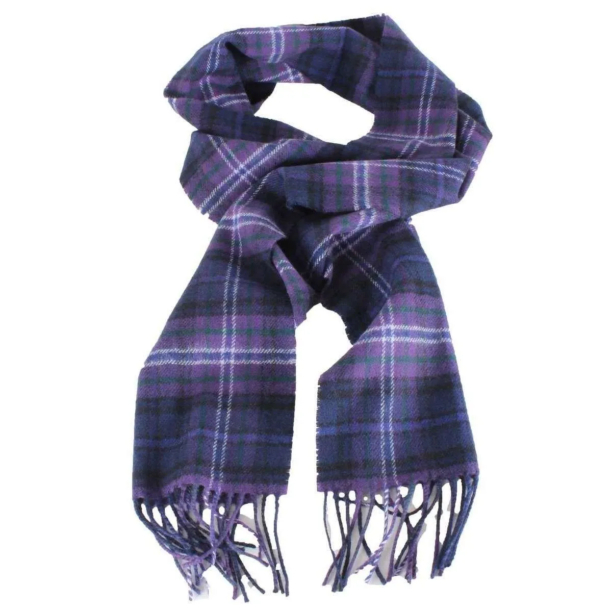 Locharron of Scotland Bowhill Scotland Forever Modern Lambswool Scarf  - Purple