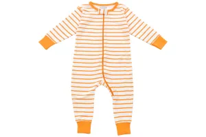 long romper in orange marseille stripe