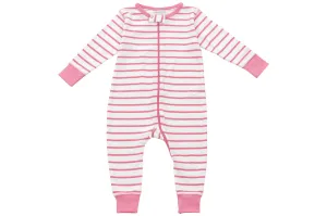 long romper in pink marseille stripe