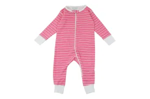 long romper in pink stripes