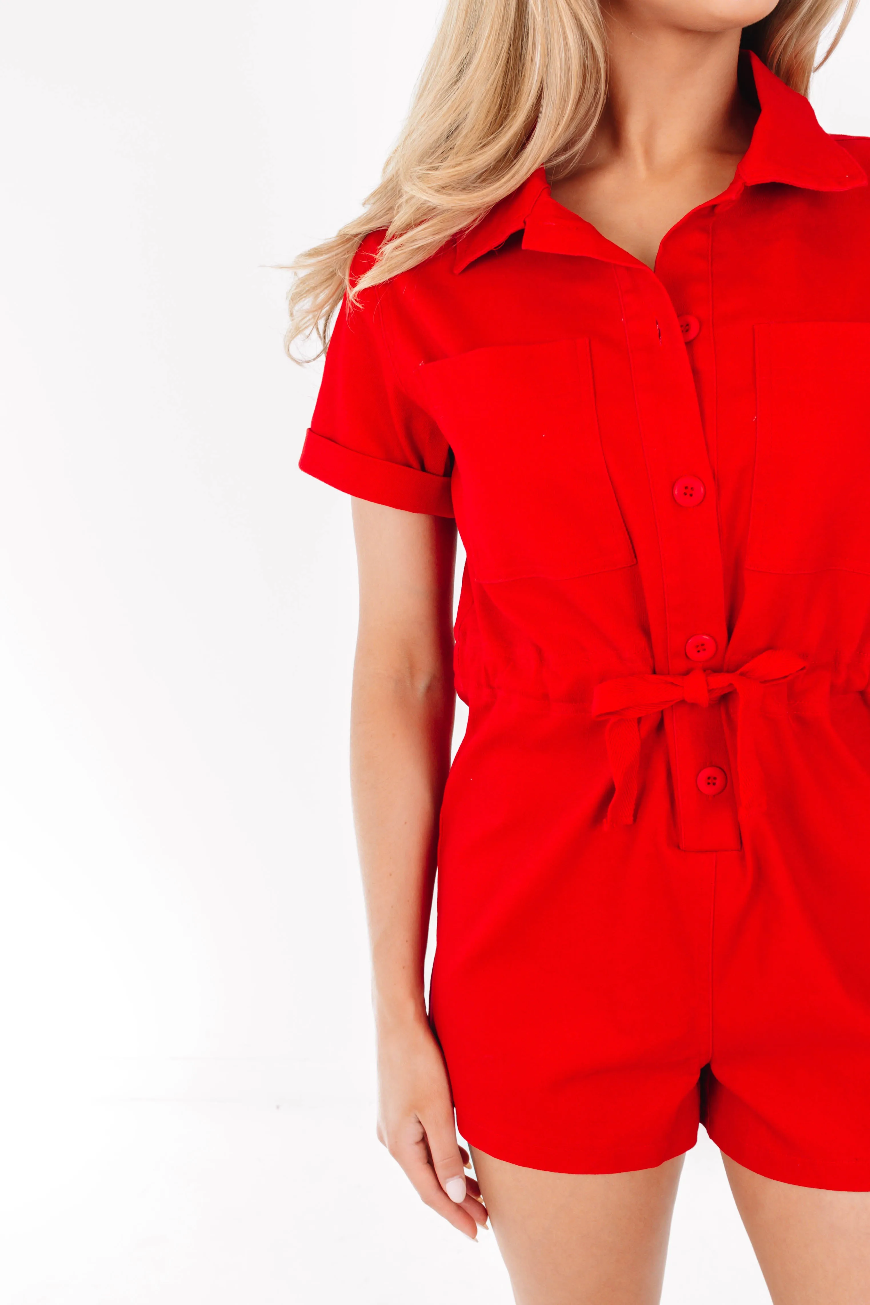 Looking Red Hot Romper - Red