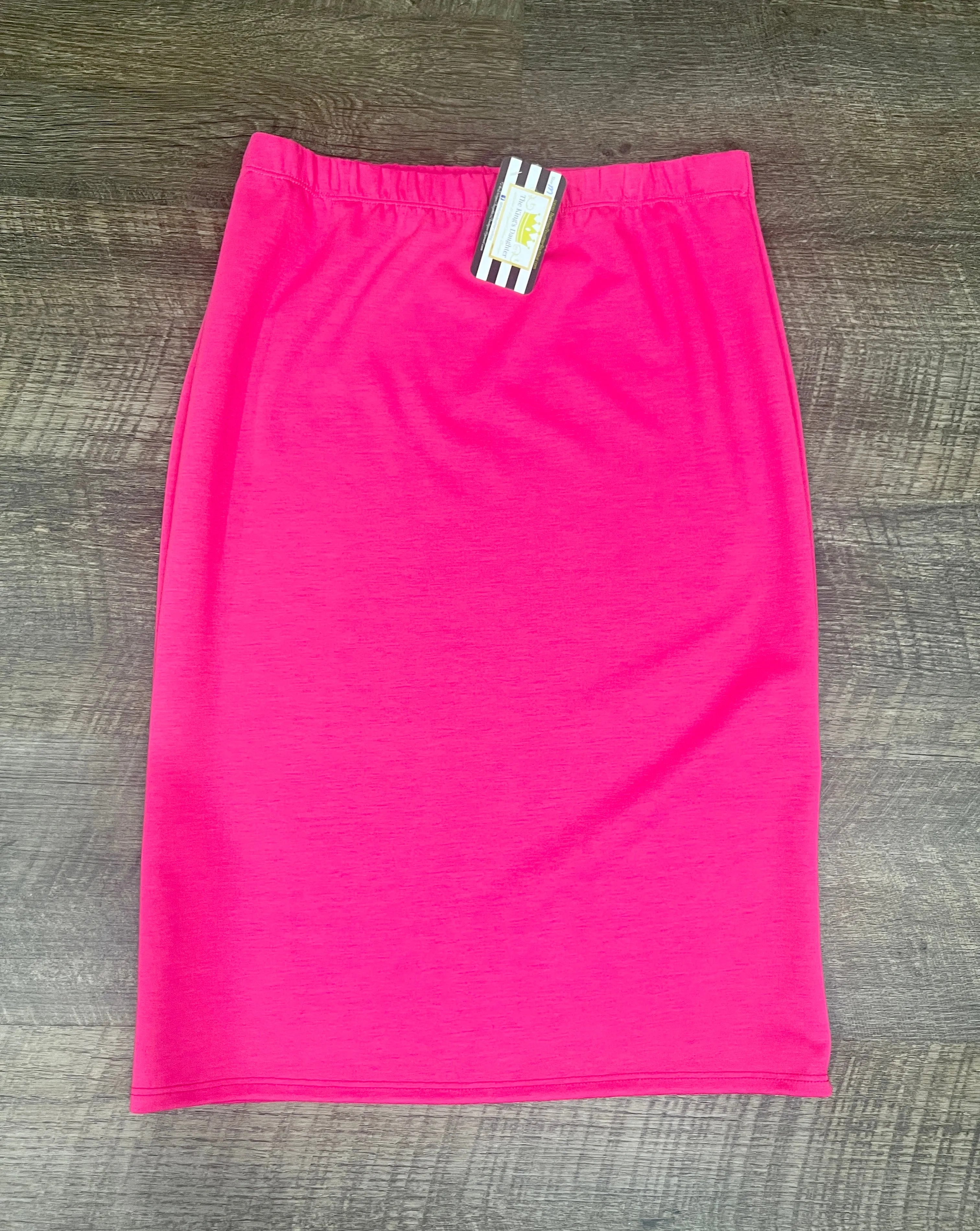 Lynn Hot Pink Modal Pencil Skirt-Regular & Plus