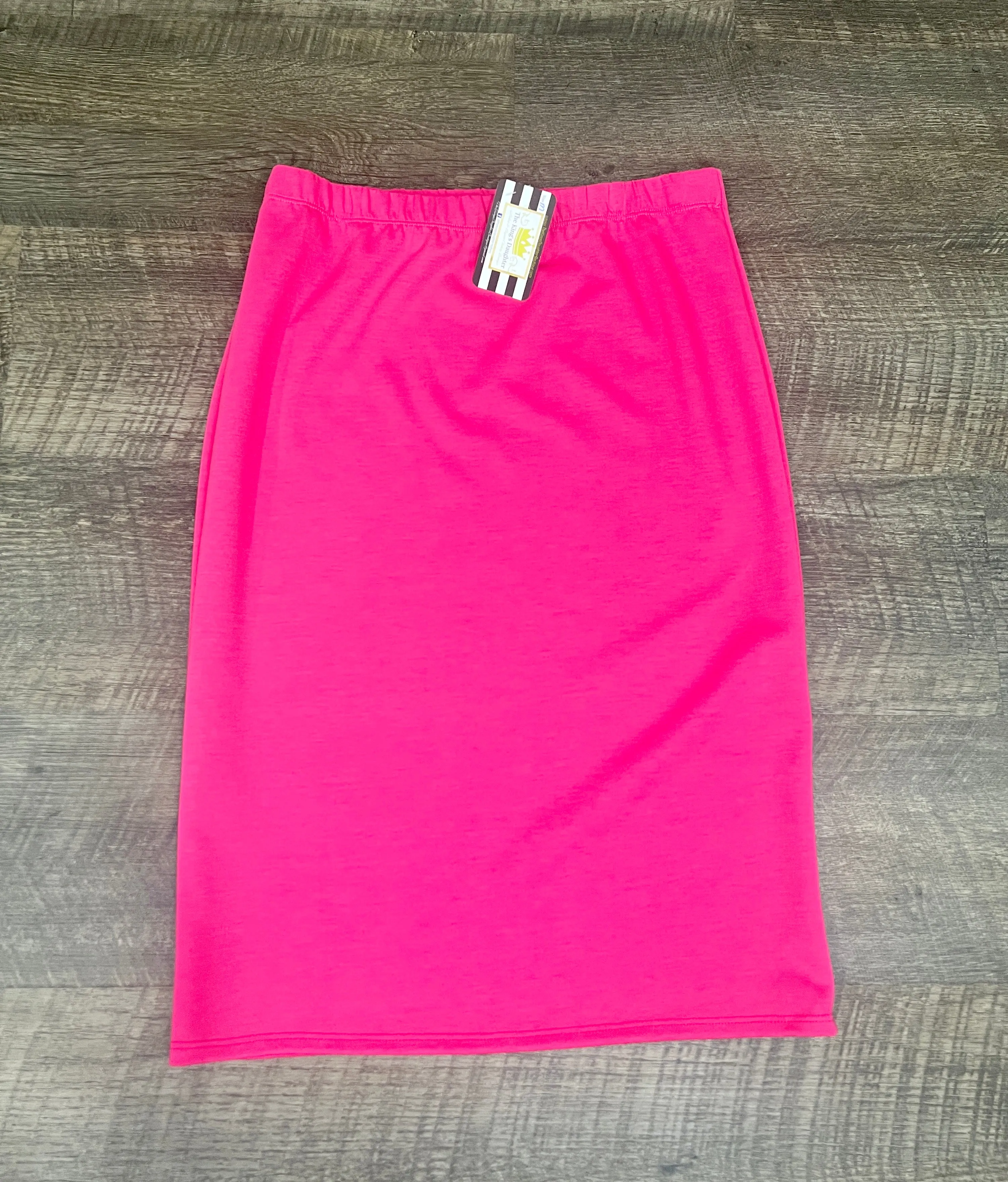 Lynn Hot Pink Modal Pencil Skirt-Regular & Plus