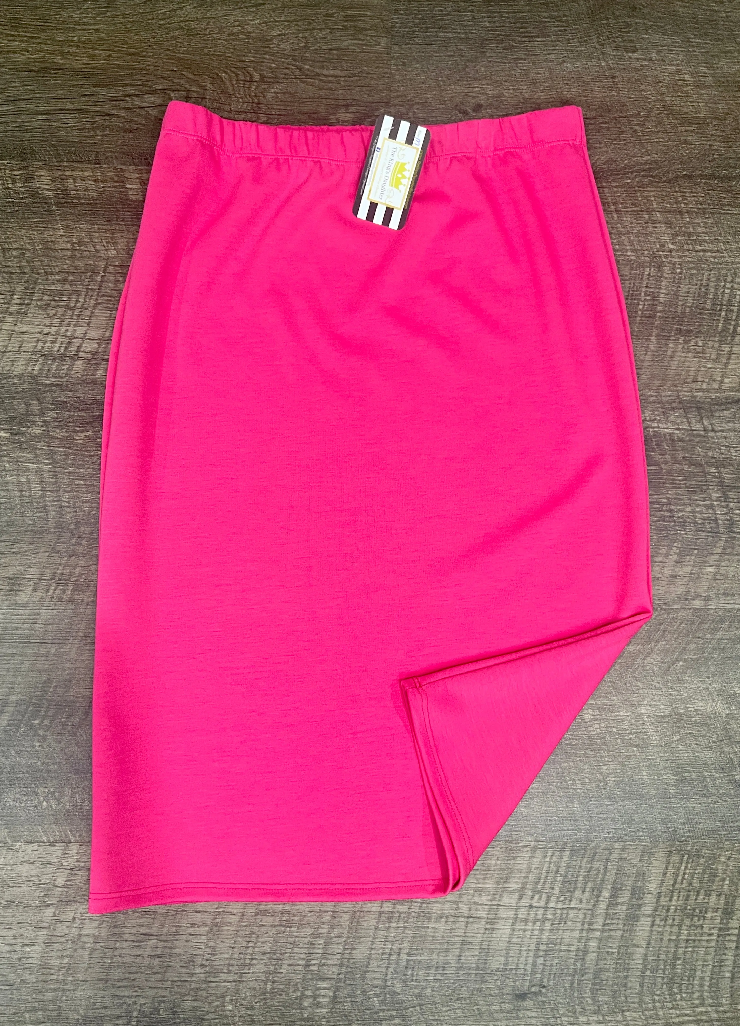 Lynn Hot Pink Modal Pencil Skirt-Regular & Plus