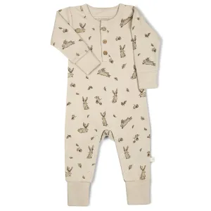 Makemake Organics - Button Romper - Bunny Hop