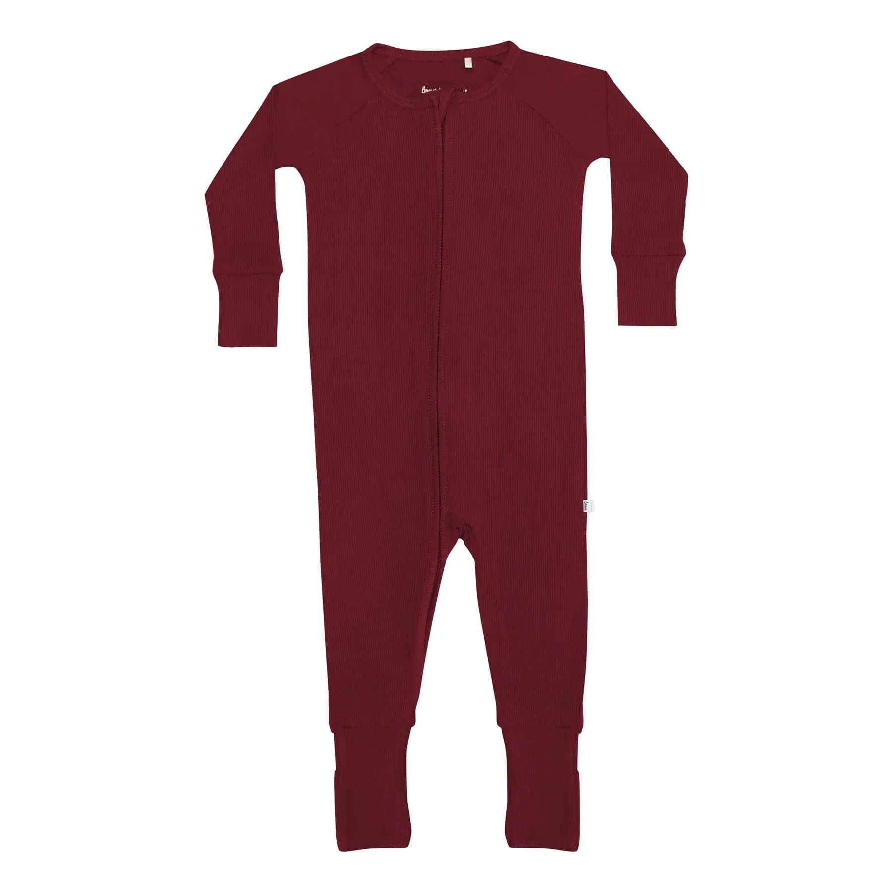 Maroon Small Ribbed Zip Romper