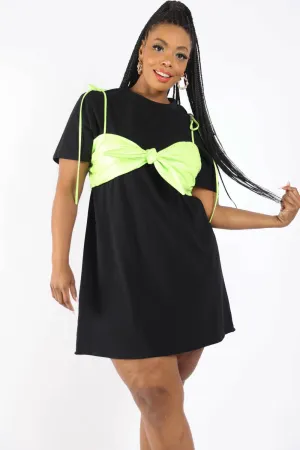 Matte Bra Overlay T Shirt Dress