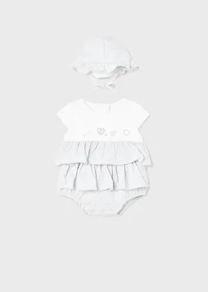 Mayoral 1604 018 - Grey Short Romper with Hat