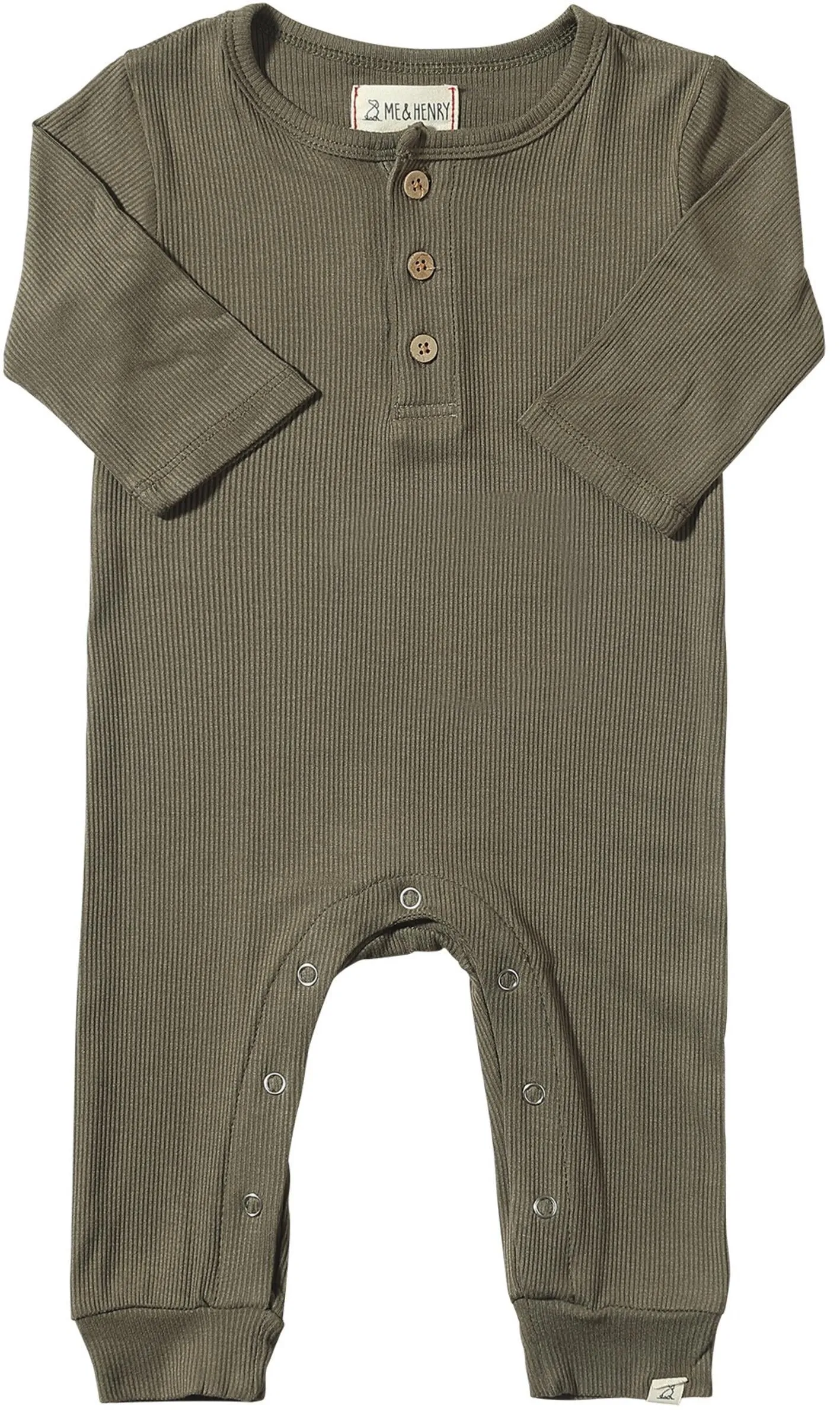 Me & Henry Mason Ribbed Romper - Green