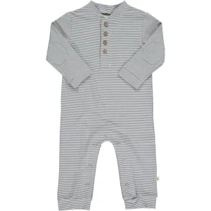 Me & Henry Niota Romper - Grey & White Stripe