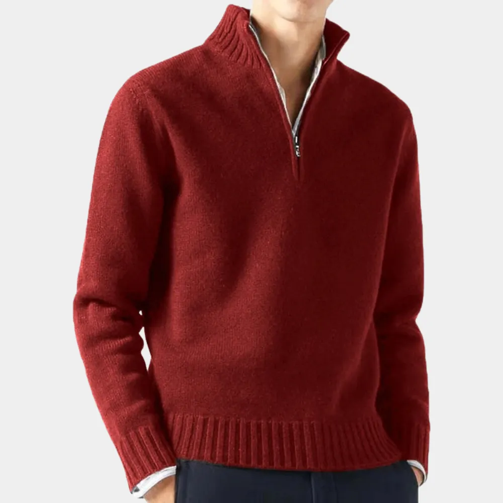 Men's Versatile Half-Zip Wool Jumper with Stylish Design | Ideal for Autumn/Winter