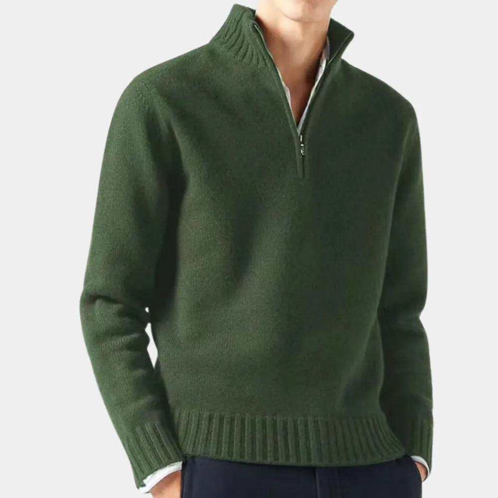 Men's Versatile Half-Zip Wool Jumper with Stylish Design | Ideal for Autumn/Winter