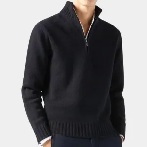 Men's Versatile Half-Zip Wool Jumper with Stylish Design | Ideal for Autumn/Winter