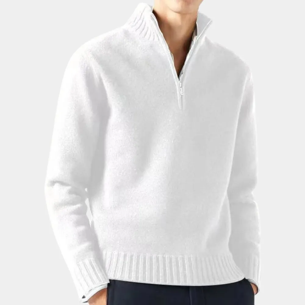 Men's Versatile Half-Zip Wool Jumper with Stylish Design | Ideal for Autumn/Winter