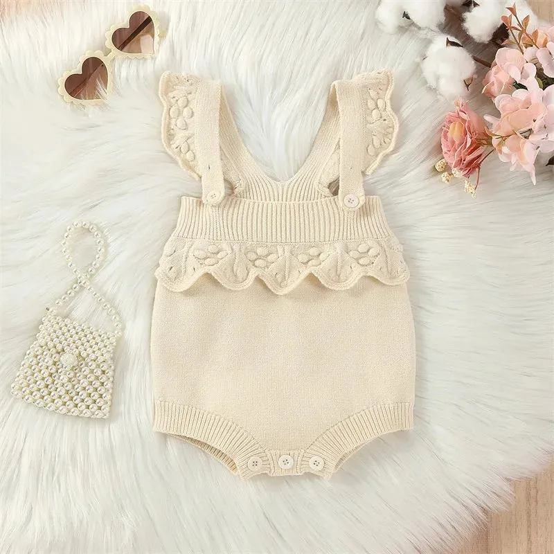 MILA Knitted Ruffle Romper