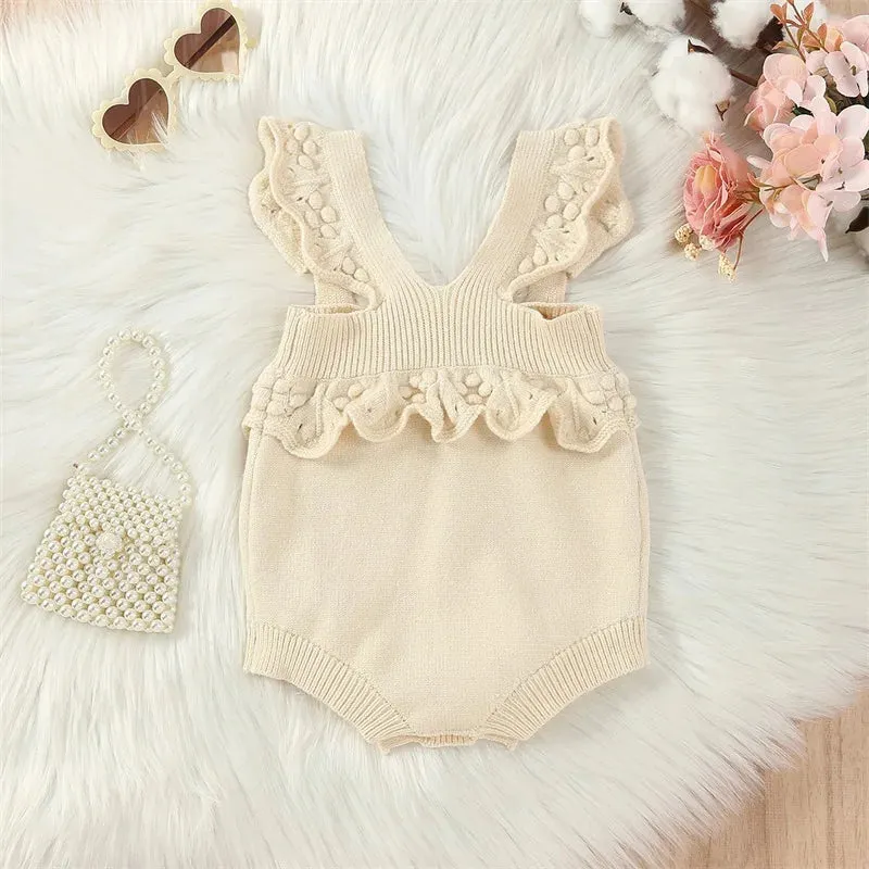 MILA Knitted Ruffle Romper