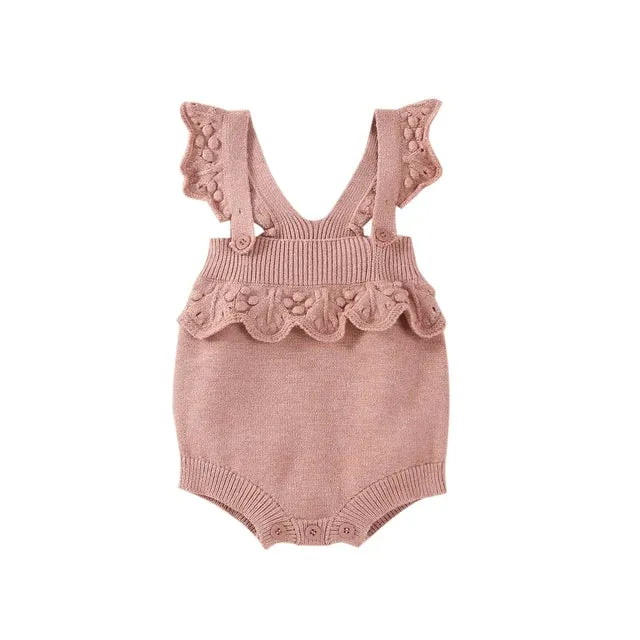 MILA Knitted Ruffle Romper