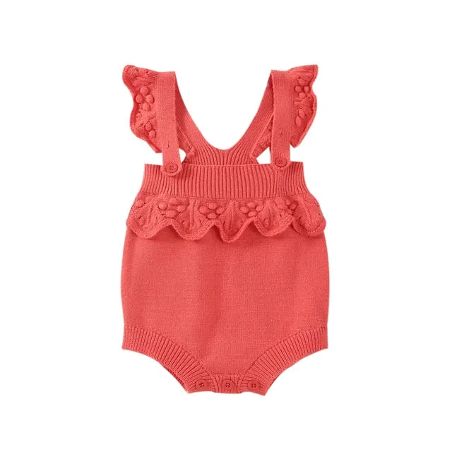 MILA Knitted Ruffle Romper