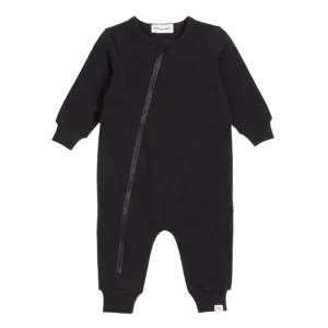 Miles - Organic Zip Playsuit - Black