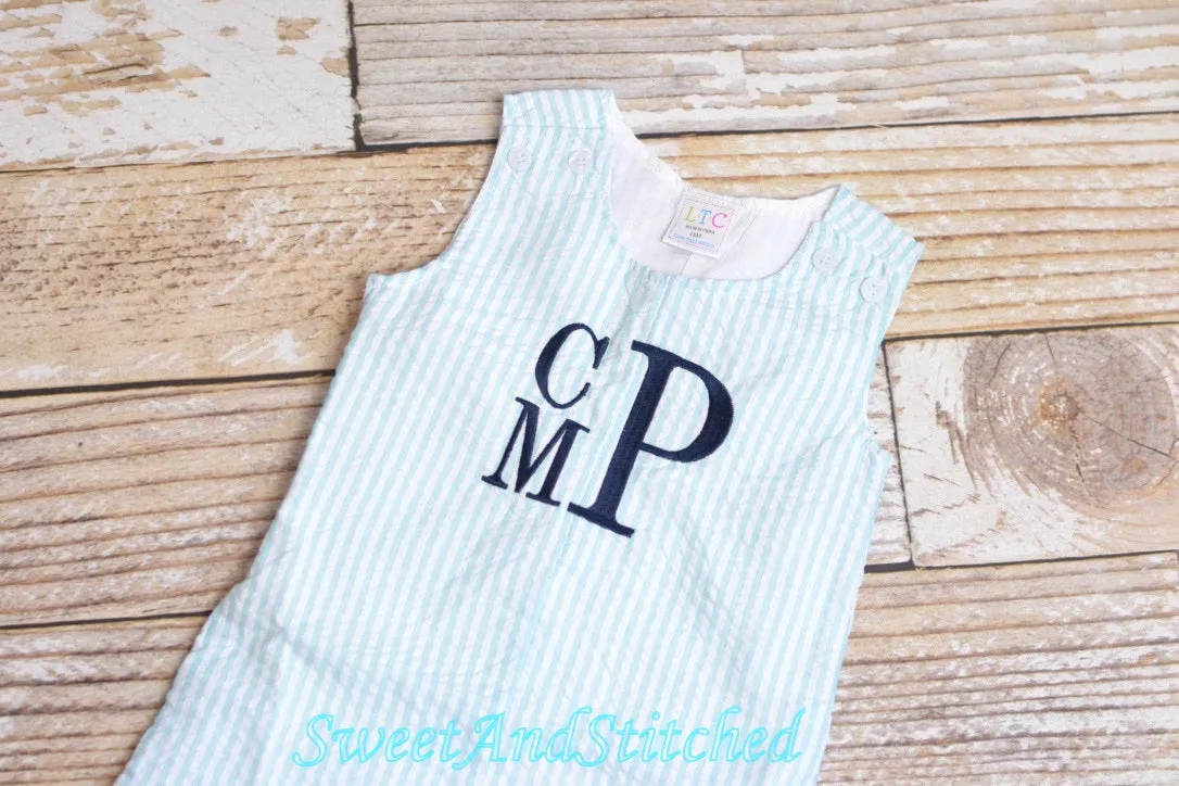 Monogrammed Boys Romper, Boys 4th of July Outfit