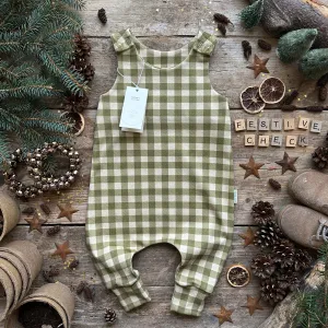 Moss Check Long Romper