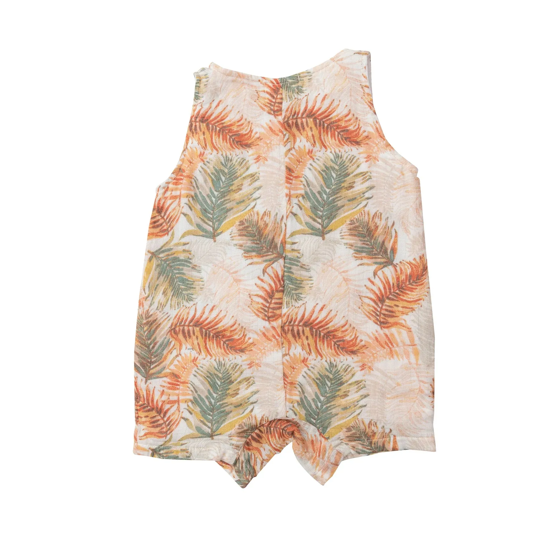 Muslin Shortie Romper - Palm Leaves