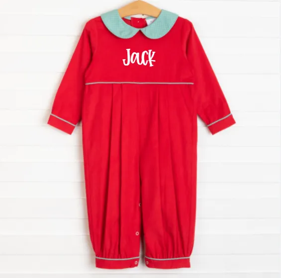 Nice List Romper, Red