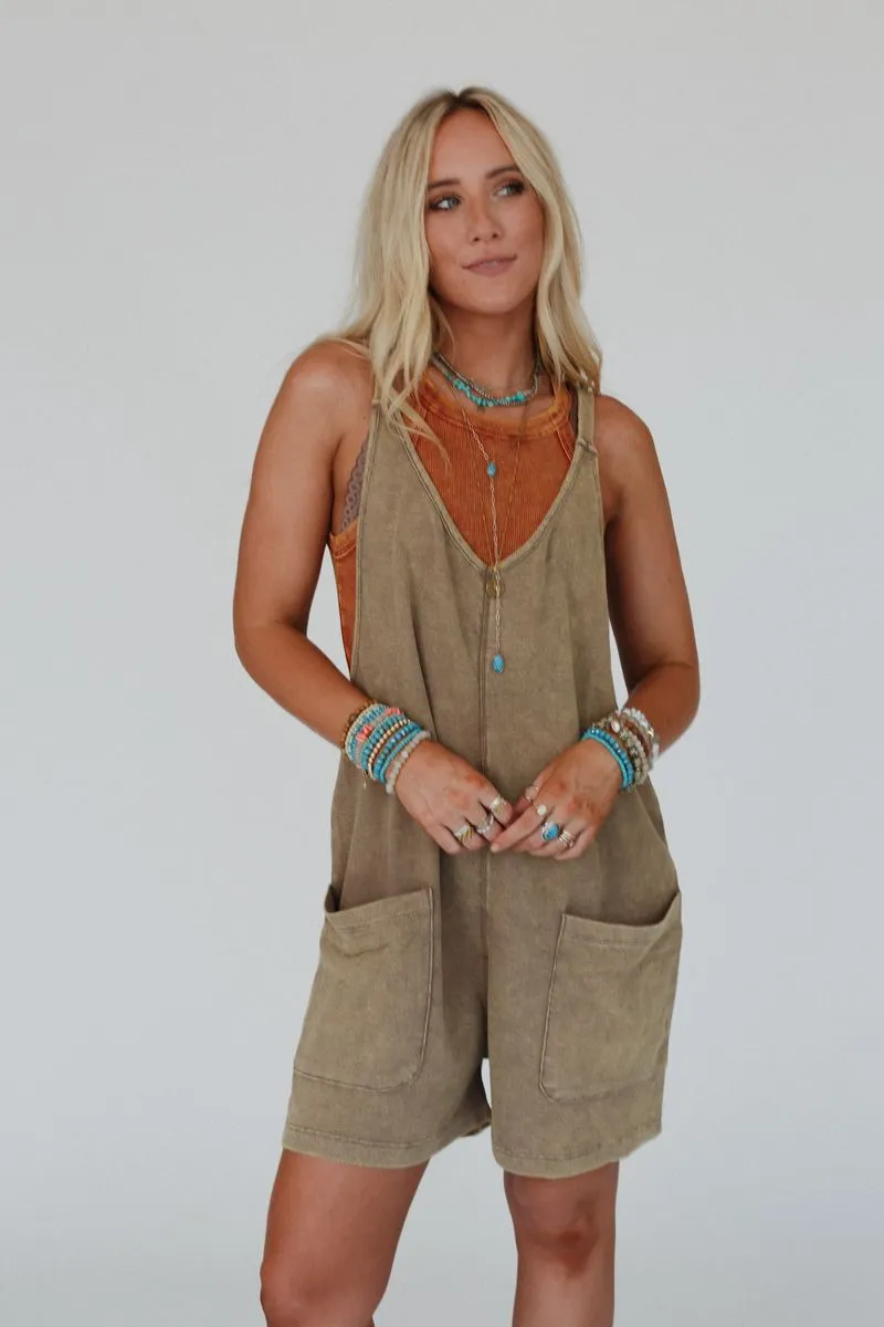 Nomad Nights Slouchy Romper - Mocha