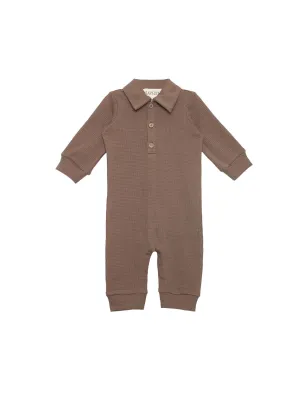 Oakley Textured Waffle Knit Brown Romper