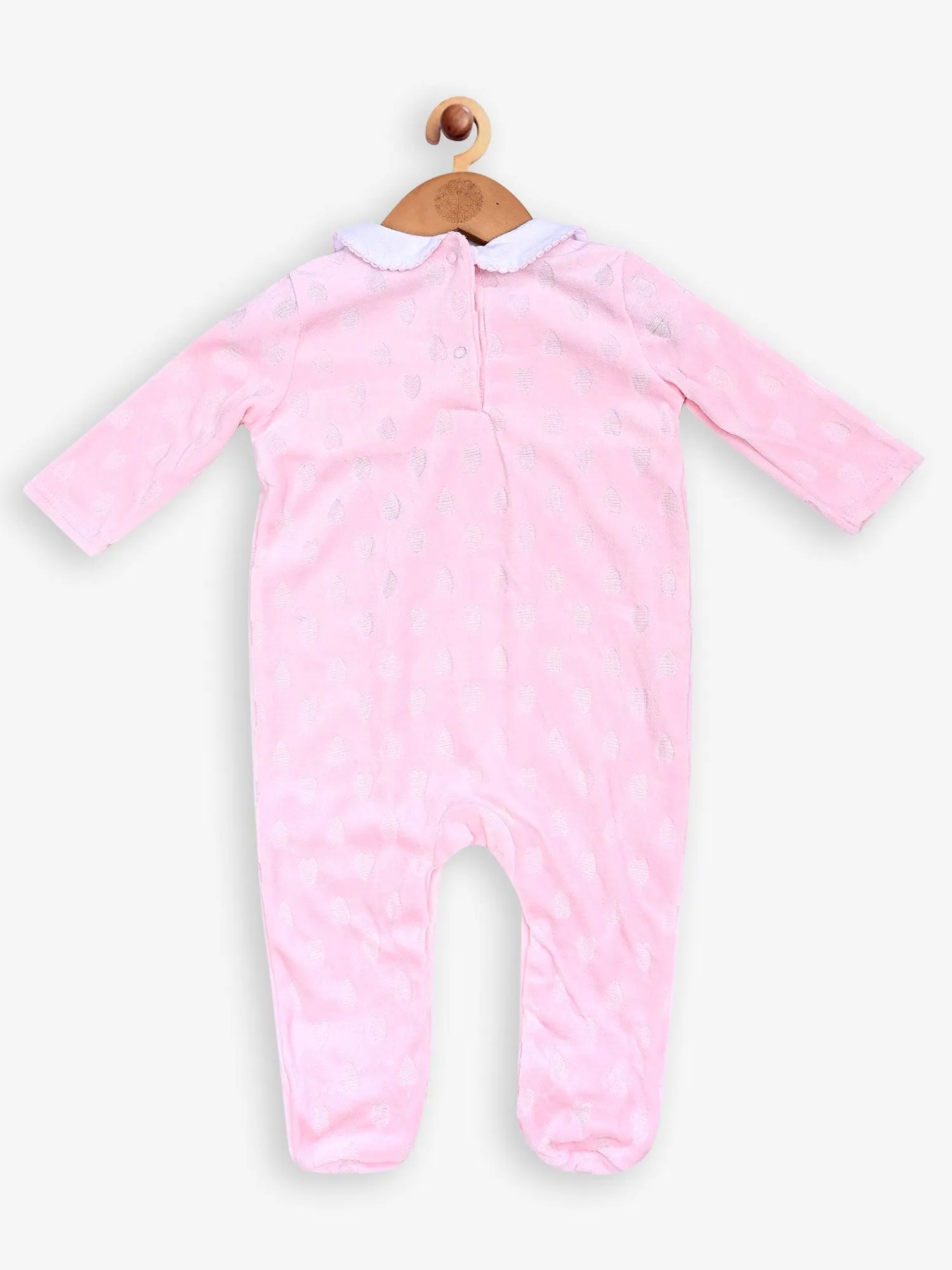 One Friday Baby Girls Pink Peter Pan Collar Romper