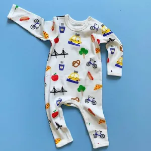 Organic Baby Romper Onesie - New York City All Over Print