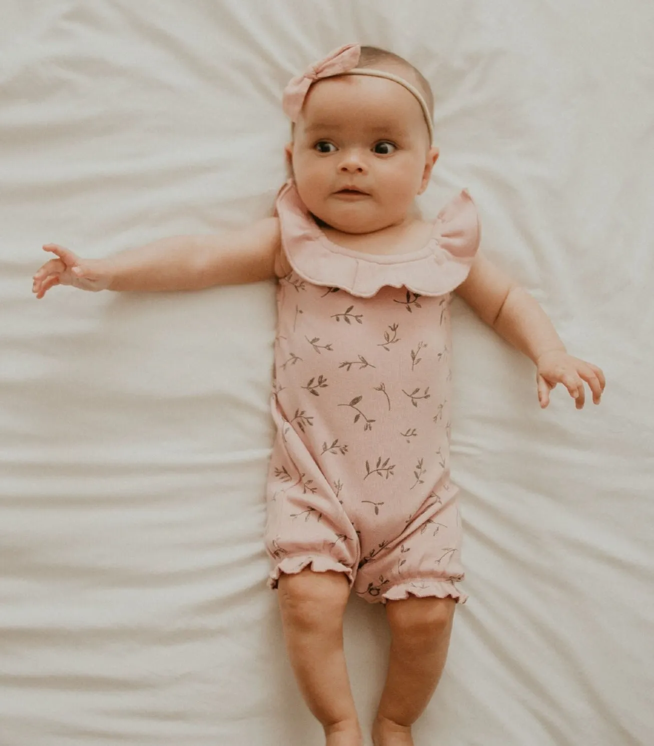 Organic Bubble Romper - Fern & Flower Print